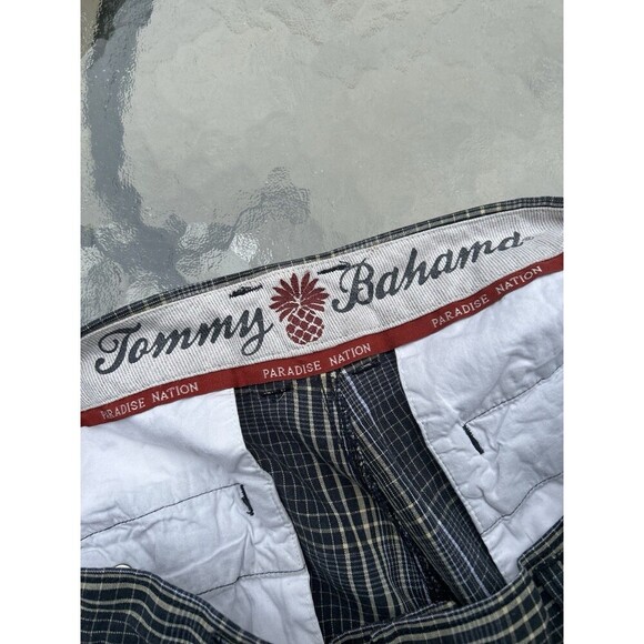 VTG Tommy Bahama Men’s 36” Plaid Shorts Linen Silk Blend Paradise Nation Y2K - Picture 4 of 7
